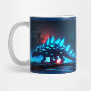 Robotic Cyber Stegosaurus Roams a City Mug